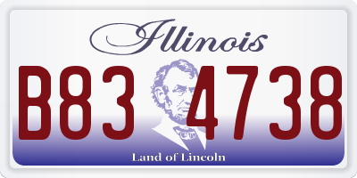 IL license plate B834738