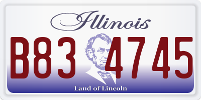 IL license plate B834745