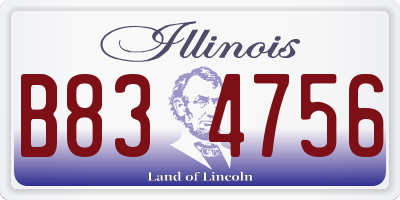 IL license plate B834756