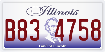 IL license plate B834758