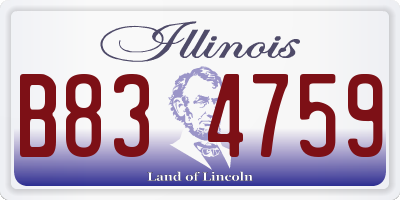 IL license plate B834759