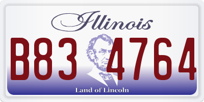 IL license plate B834764