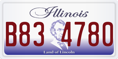 IL license plate B834780