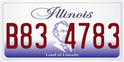 IL license plate B834783
