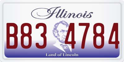IL license plate B834784