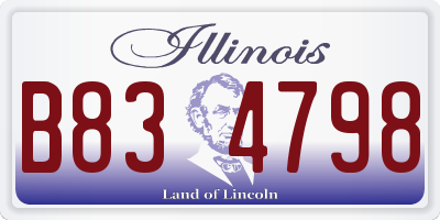 IL license plate B834798