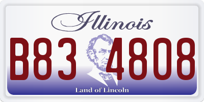 IL license plate B834808