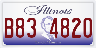 IL license plate B834820