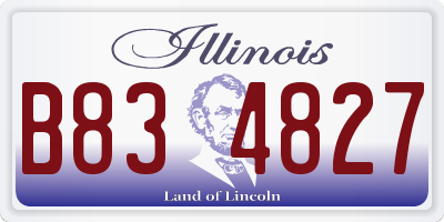 IL license plate B834827