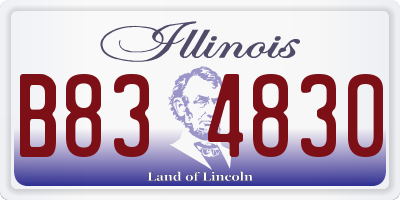 IL license plate B834830