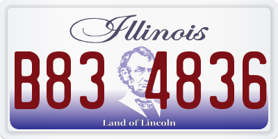 IL license plate B834836
