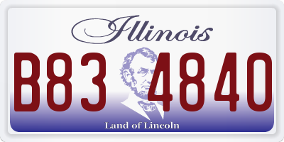 IL license plate B834840
