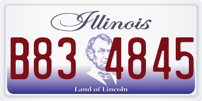 IL license plate B834845