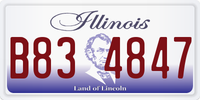 IL license plate B834847