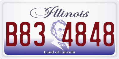 IL license plate B834848