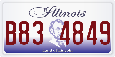 IL license plate B834849