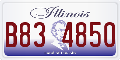 IL license plate B834850