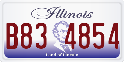 IL license plate B834854