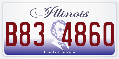 IL license plate B834860