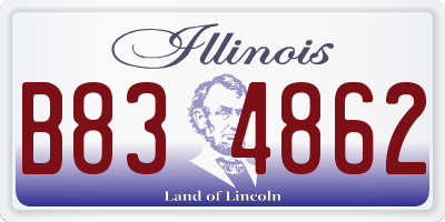 IL license plate B834862