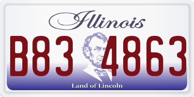 IL license plate B834863
