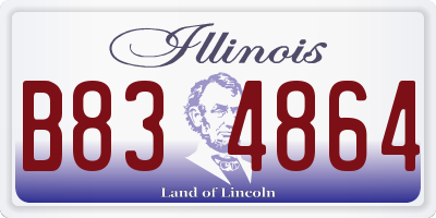 IL license plate B834864