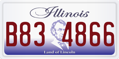 IL license plate B834866