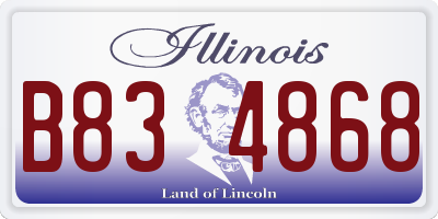 IL license plate B834868