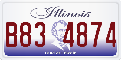 IL license plate B834874