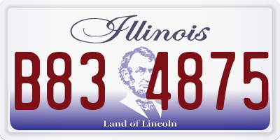 IL license plate B834875