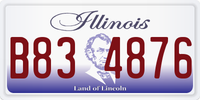 IL license plate B834876