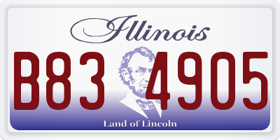 IL license plate B834905