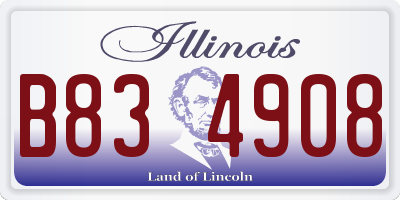 IL license plate B834908