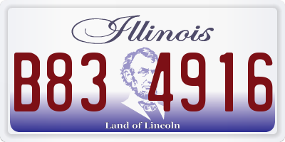 IL license plate B834916