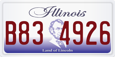 IL license plate B834926