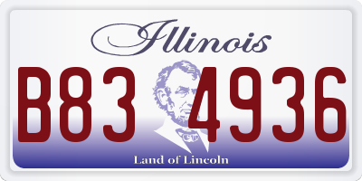 IL license plate B834936
