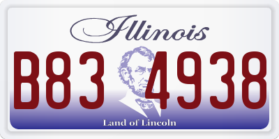 IL license plate B834938