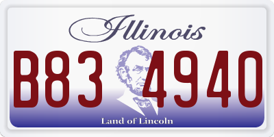 IL license plate B834940