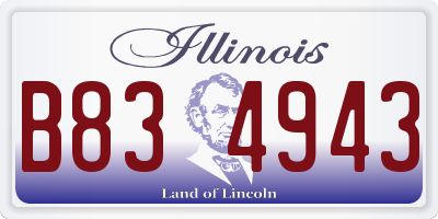 IL license plate B834943