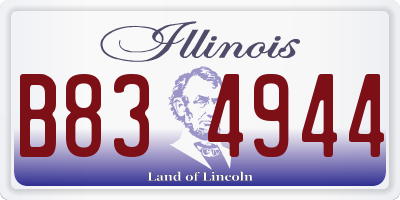 IL license plate B834944