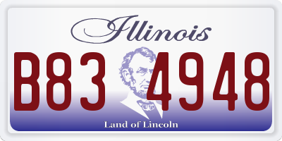 IL license plate B834948