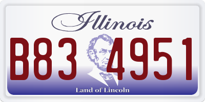 IL license plate B834951