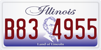 IL license plate B834955