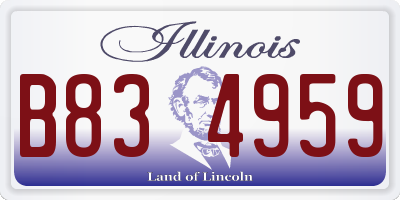 IL license plate B834959