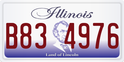 IL license plate B834976