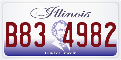 IL license plate B834982