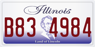 IL license plate B834984