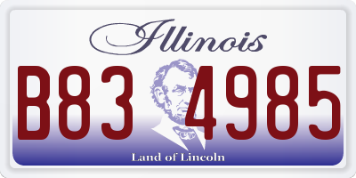 IL license plate B834985
