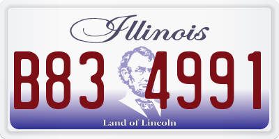 IL license plate B834991