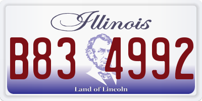 IL license plate B834992